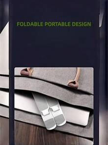 Soporte ajustable para portátil de escritorio, plegable y portátil con ajuste de ángulo libre, de ABS+Silicona+Aluminio, soporte para portátil y notebook, con ventilación y refrigeración, accesorio de soporte para portátiles, tabletas y libros (Negro/Blanco, 1 pieza) - Multicolor - Ver 11