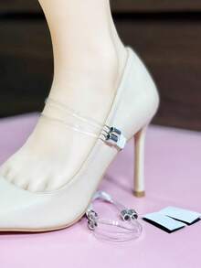 1 par de correas elásticas ajustables y transparentes para zapatos de tacón alto - transparente - Ver 5