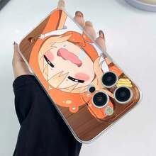 Chica de anime llorando con un disfraz naranja con capucha. Esta elegante funda es compatible con Samsung, Apple, OPPO, , etc. Fabricada en TPU flexible, resistente a golpes y arañazos, ofrece una excelente protección contra caídas y un agarre cómodo. Es un regalo ideal para familiares, amigos y seres queridos, y una opción perfecta para festivales. - transparente - Ver 4