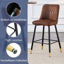 Barstools - Brown+Black + Fabric+Metal + Set Of 2 - View 7
