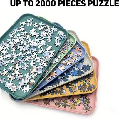 Celemela 6 piezas Bandejas de clasificación apilables, Tablero de rompecabezas codificado por color, Tamaño grande de 30.5*22cm, Herramienta de rompecabezas profesional, Organizador de escritorio ahorrador de espacio