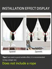 1pc Self-Adhesive Portable 100% Blackout Window Curtain, No Drilling Needed Sunshade Fabric For Windows, Doors, Bedrooms, Basements - Heat Insulation, Darkening Kitchen & Room, Suitable For All Seasons,Fall Decor,Autumn Decor,Room Decor - Black - View 10