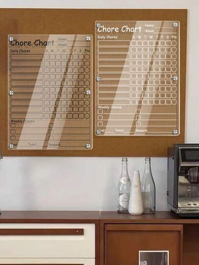 1 Set Magnetic Acrylic Dry Erase Board, Magnetic Fridge Memo Note Board, Extra Large Planner Display Board, Transparent Whiteboard, Suitable For Plan Display, Memo, Calendar, Weekly/Monthly (Includes 6 Whiteboard Markers, Magnetic Screws, 1 Dry Erase Cloth)