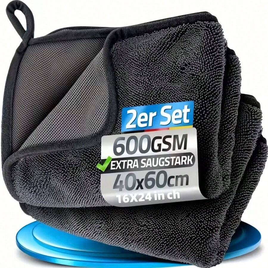 YITUMU Ultra-Fine Quick-Dry Microfiber Cleaning Cloth, High Absorbency Fast Drying Bath Towel, Available In 40X60 And 40X40 Cm, 600 Gsm, Suitable For Bathroom, Car And Home Cleaning - Grey Super Soft Microfiber Towel - Extra Large Car Drying Cloth