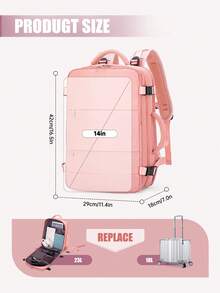 Myco 2025新款轻便旅行背包，尺寸40x20x25厘米，瑞安航空客舱认可单肩包，简约设计，男女通用，学生适用，可装笔记本电脑，适合徒步旅行，返校礼物 - 彩色 - 查看 6