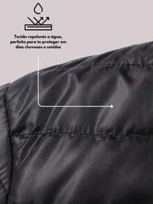 Waterproof Lined Puffer Jacket With Removable Hood, Unisex, Cold Weather Protection - màu đen - Xem 6