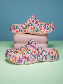 Sandalias planas de ancho ajustable, adecuadas para estar en casa, viajar, playa, con punta cerrada - Rosa - Ver 2