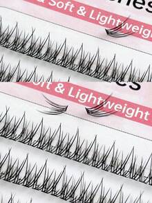 410 Pcs C Curl Cluster Lashes 10 Rows Fishtail Individual Eyelashes Extension DIY Soft Lashes Extension Natural Look Professional Clusters Eyelashes Extensions Makeup Tool 10-14mm Mixed Length False Eyelashes Fake Lashes Individual Lashes - C - View 2