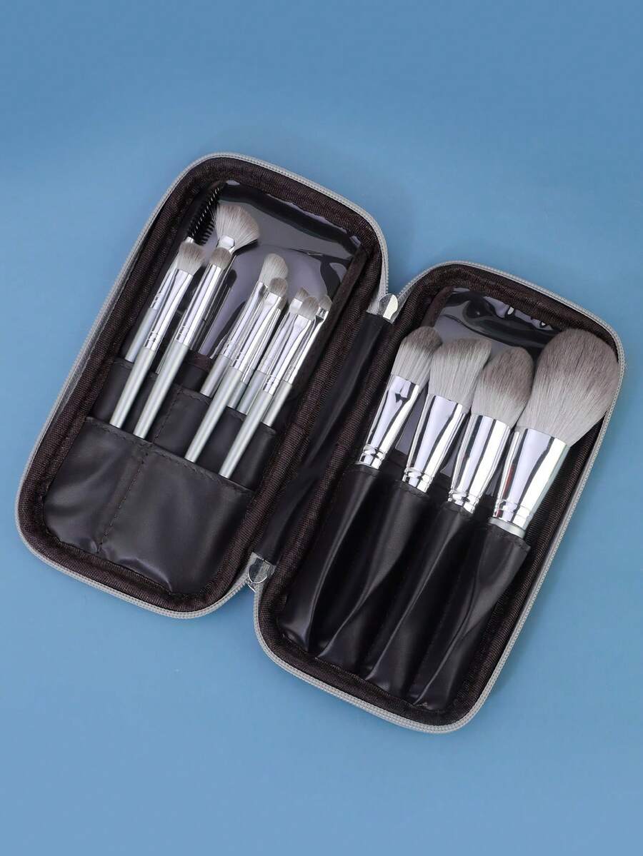 14 Travel Makeup Brush Sets-Basic Foundation Powder Concealer, Eye Shadow, Blush Makeup Brush With Travel Makeup Box. - Multicolor - View 1