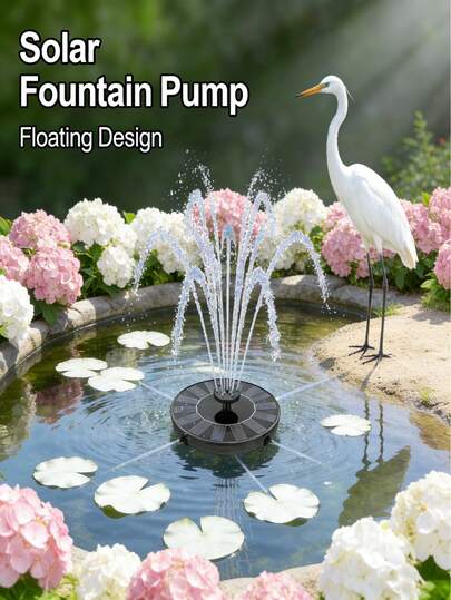 3.5W Solar Fountain Pump For Outdoor Water Features. DIY Solar Birdbath Fountain With Multiple Nozzles. Garden Decoration. Solar Fountain For Gardens, Ponds, Fish Tanks, And Aquariums.