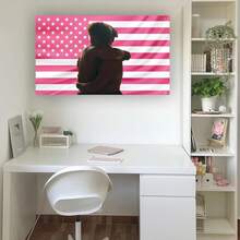 Heated Rivalry Shane & Ilya Pink US Flag |   Hockey Romance Lovers Tapestry |   BookTok Wall Decor - trộn - Xem 2