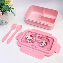 SANRIO 1 Set Merlot Cinnamon Roll Bento Box, Microwave- Bento Lunch Box With Utensils, Rectangular Fruit Bento Box, Suitable For Travel, Birthday, Valentine's Day, Holiday Party, Back To School, Wedding, Restaurant - Multicolor - View 13