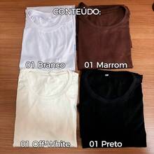 Basic Plain T-Shirt Kit Of 4 Units, Earth Tones, 100% Cotton - Nhiều màu - Xem 2