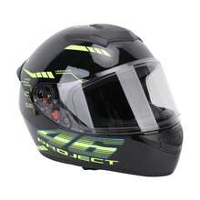 Casco Biker Estelar Cyborg Negro Gris Con Luz Abatible Lente 2 - A - Ver 1