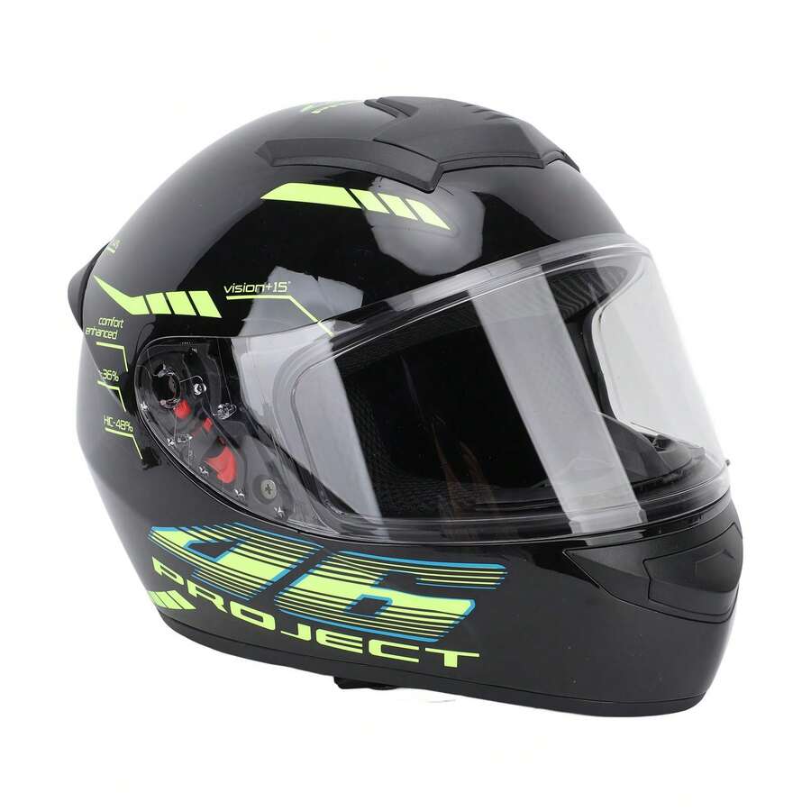 Casco Biker Estelar Cyborg Negro Gris Con Luz Abatible Lente 2 - A - Ver 1