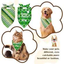 2PCS St. Patrick's Day Dog Bandanas, Dog Bandana Boy Girl,Funny St. Patrick's Day Dog Scarf, Fashion Design Apply To Medium Sized Dog St. Patrick's Day Outfit,Perfect Holiday Pet Gift - green-Small - 查看 5