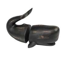 Resin Whale Bookends-B031 - Negro gastado - Ver 1