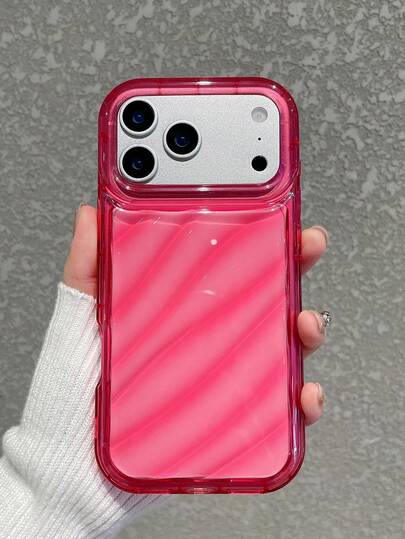 3D水波纹火龙果粉色渐变软TPU防震手机壳，可爱甜美少女风，高品质日常/送礼之选，兼容