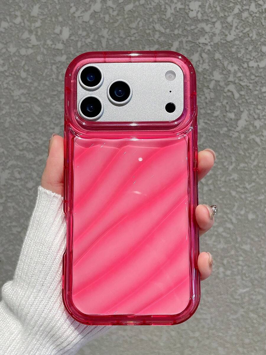 3D水波纹火龙果粉色渐变软TPU防震手机壳，可爱甜美少女风，高品质日常/送礼之选，兼容