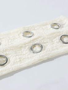 1条时尚朋克风发带，哥特风柔软防滑弹力镂空沙滩/度假发带，弹力瑜伽运动发带，日常佩戴百搭，适合多种场合，时尚发饰，女士发带 - 白色 - 查看 3