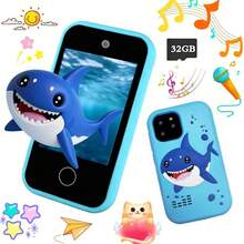 适合3-12岁儿童的智能手机玩具，逼真的触摸屏，音乐播放器，双摄像头，益智游戏，圣诞节和生日礼物，旅行活动 - 彩色 - 查看 3
