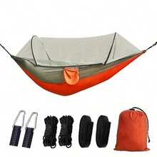 3-In-1 Double Camping Hammock With Mosquito Net & Sunshade, Durable And Portable, Suitable For Hiking, Patio Adventure, Garden Relaxation - Durable And Lightweight Design, Suitable For Camping, Backpacking, Wilderness Travel, Hiking, And Parks, Includes Straps, Carabiners, And Premium Carrying Bag - Suitable For Backyards, Patios, And Camping - Easy To Assemble, Heavy-Duty Nylon Fabric, Easy To Install, Compatible With Sturdy Frames, Camping Equipment, And Accessories. - 彩色 - 查看 20