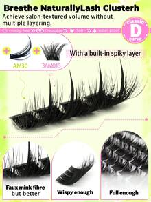 Eimny 416pcs Clusters Lashes Book High Capacity Lashes Kit, D Curl Lash Clusters Multiple Styles Mixed 8-16mm Mega Volume Individual Lashes Wispy Lashes Cluster Lash Set, Soft & Voluminous, Suitable Makeup, Eyelash Extension, Short Lashes, Lashes, Eyelash Extension At Home - Multicolor - View 5