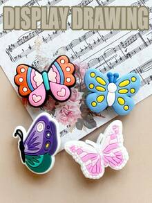 12 PCS Colorful Butterfly Series, PVC Material Butterfly Series Shoes And Accessories, In A Colorful Garden Style, Suitable For Sandals, Flat Shoes, Boots. It Is A Must-Have For Birthdays, Weddings, Parties And Daily Wear., PVC Material Butterfly Series Shoes And Accessories, In A Colorful Garden Style, Suitable For Sandals, Flat Shoes, Boots. It Is A Must-Have For Birthdays, Weddings, Parties And Daily Wear. - Multicolor - View 6