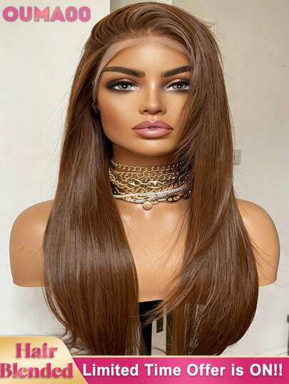 Straight Wigs Human Blended Hair 13x6 13x4 5x5Lace Front Wigs Human Blended Hair Pre Plucked 200 Density HD Lace Frontal Wigs Human Blended Hair For Women Glueless Wigs Human Blended Hair