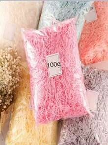 100g Papel de rafia, relleno para regalos, papel de rafia reutilizable, no se desvanece, adecuado para el Día de San Valentín - Multicolor - Ver 1