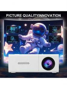 1pc High Definition Mini LED Projector - 3D Visual Effect, Portable Home Theater Video Projector, Supports 1080P Resolution, USB Power Supply, Suitable For Outdoor Use, Camping, Mobile Screen, Compatible With Laptops, Smartphones, Home Cinema, Office, Ideal For Holidays And Gifts - Multicolor - View 2