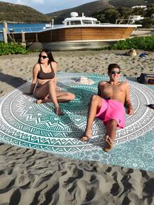 1 tấm thảm dã ngoại/khăn tắm biển chống thấm nước, chống cát, in kỹ thuật số, kiểu dáng thời trang và tươi mới, thích hợp cho cắm trại và dã ngoại ngoài trời (trọng lượng vải 100g) - Nhiều màu - Xem 8