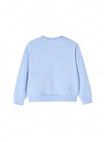 Annil Girls' Breathable And Comfortable Round Neck Long Sleeve Sweatshirt, New Spring Style, Sweet And Versatile Cat-Themed Base Layer - String Blue - View 2