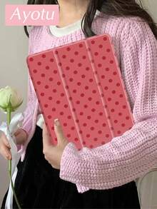Ayotu Pink Polka Dot Pattern Tablet Case And Kindle E-Book Case, Compatible With 10th Generation, 11/Air 4th/Air 7th/9.7 Inches, Compatible With Samsung Galaxy Tab A9 Plus, Kindle (11th Generation -2024 Version) (6 Inches) Kindle Paperwhite 12th Gen 2024, It's A Great Holiday Gift With Stylish And Simple Patterns. - Multicolor - View 3