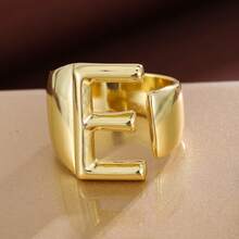 1pc Minimalist Plain Letter Design Adjustable Open Ring For Women - Multicolor - View 42