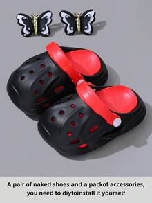 Kids Summer New Fashion Cartoon Cute Butterfly Soft Bottom Comfortable Slippers - Black - View 7