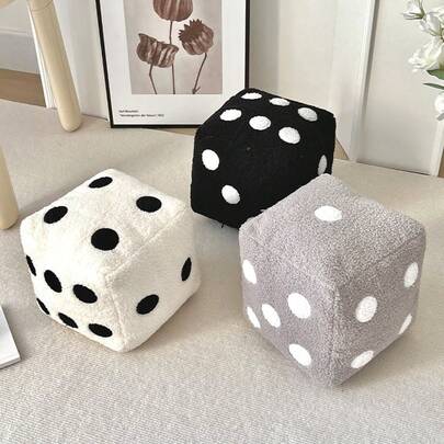 1pc 30*30CM Dice Plush Pillow,Room Decor,Pillows,Bedroom Decoration,Cushions,Perfect For Learning And Gaming Nights Creative Home Decoration,Lumbar Pillow, Filled, Home Decor Holiday Gift