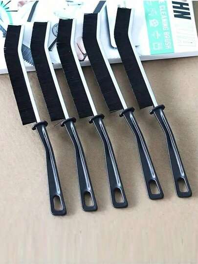 5pcs Multi-Purpose Crevice Brush Set,Narrow Crevice Cleaning Brush,Bathroom Tile Brush,Hard Bristle Crevice Cleaning Brush,Suitable For Home,Restaurant,Kitchen Tiles,Window Tracks,Etc