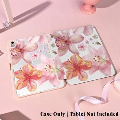 1个带笔槽的多角度磁吸支架保护套，支持自动休眠/唤醒功能，可爱平板电脑保护套，兼容Pro/Air/三星Galaxy A9/S9/S7/S10+/小米Pad/5/6/7