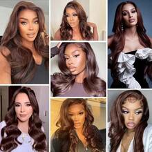 13x4 13x6 5x5 Lace Front Wigs Human Blended Hair Pre Plucked 200% Density Body Wave HD Lace Front Wigs Human Blended Hair Transparent Frontal Glueless Wigs Virgin Human Blended Hair With Baby Hair For Women Natural Black - Brown - View 12