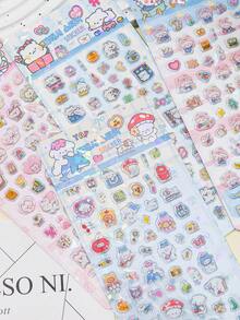 2026 New Cute Cartoon 3D Laser Glitter Stickers | Phone Case Stickers Diary Stickers, Themes Include Rabbit, Puppy, Dinosaur, Fruit, Food, Cute Animals. Reusable Waterproof Stickers - Multicolor - View 4