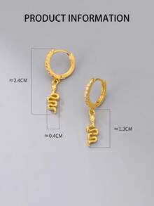 1pc S925 Sterling Silver Snake Shaped Animal Nose Ring, Fashionable Luxury Nose Jewelry - Single - View 7