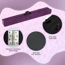 COSTWAY 270CM Folding Balance Beam With Solid Wood Base And Anti-Slip Bottom, Purple - Purple - View 4