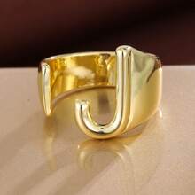1pc Minimalist Plain Letter Design Adjustable Open Ring For Women - Multicolor - View 24