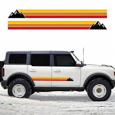 适用于 Bronco 的汽车贴纸，车身贴膜乙烯基薄膜，车门侧贴纸套装，防水 PVC 贴花，汽车造型配件