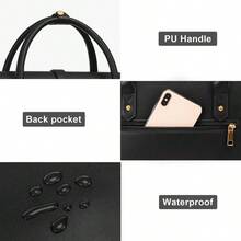 Bag For Women, PU Leather Laptop Shoulder Bag Convertible Backpack, Messenger Bag Casual Handbag Work Briefcase Travel Computer Bag With Bowknot - 16inchBlack - View 7