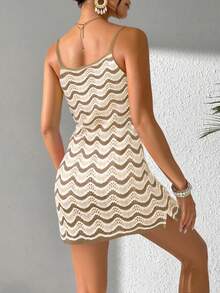 Women's Summer Bohemian Ombre Hollow-Out Sexy Sheer Cover-Up Camisole Mini Dress Vacation Beach - Multicolor - View 5