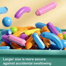 15-100件磁性积木套装，3D磁棒搭建挑战，蒙特梭利几何拼图玩具，适合3-12岁男孩女孩，培养空间想象力，磁棒和磁球创意模型组合套装（颜色随机），生日礼物，学习用品，圣诞装饰 - 彩色 - 查看 11