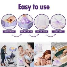 100pcs/200pcs Disposable Baby Diaper Bags, Pull-Out Style Infant Diaper Trash Bags, Waterproof Portable Diaper Bags - Purple - View 3