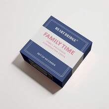 HEART BRIDGE 1pc Family Time Conversation Card Game, Tabletop Game, Ice Breaker Warm Party Entertainment Interactive Tool, Halloween/Christmas/Thanksgiving Gift, Suitable For Family Game Night | 50 Cards | - Dusty Blue - View 8